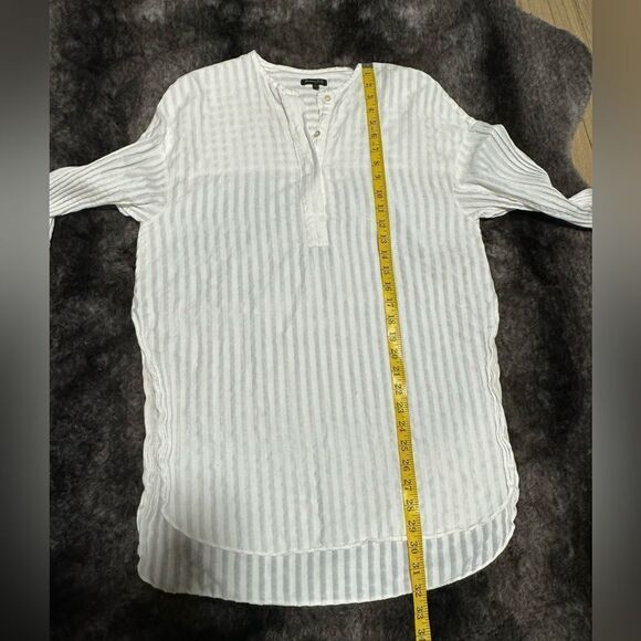 Massimo Dutti Women US 6 white viscose cotton Blend Long sleeve Dress Tunic - Picture 11 of 15